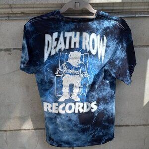 Death Row Records T-Shirt Small (S) Black & Blue Tie Dye Hooded Electric…